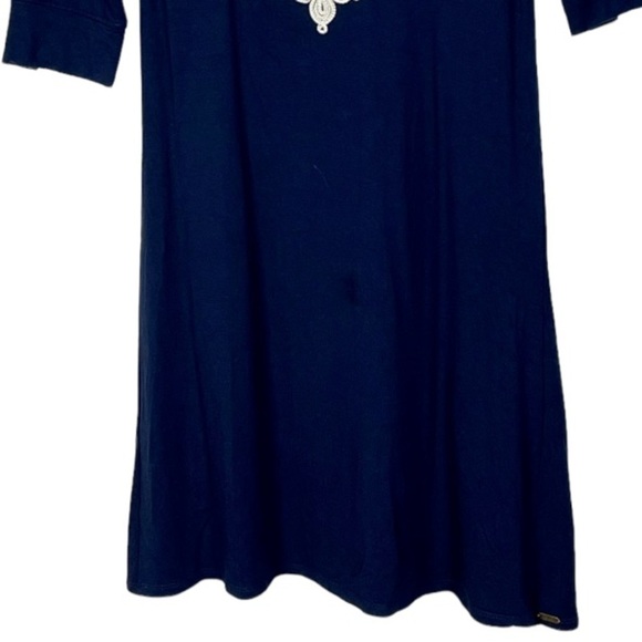 HATLEY ELSIE EMBROIDERED V NECK 3/4 SLEEVE NOTCH CUFF PULL ON DRESS - Picture 5 of 12